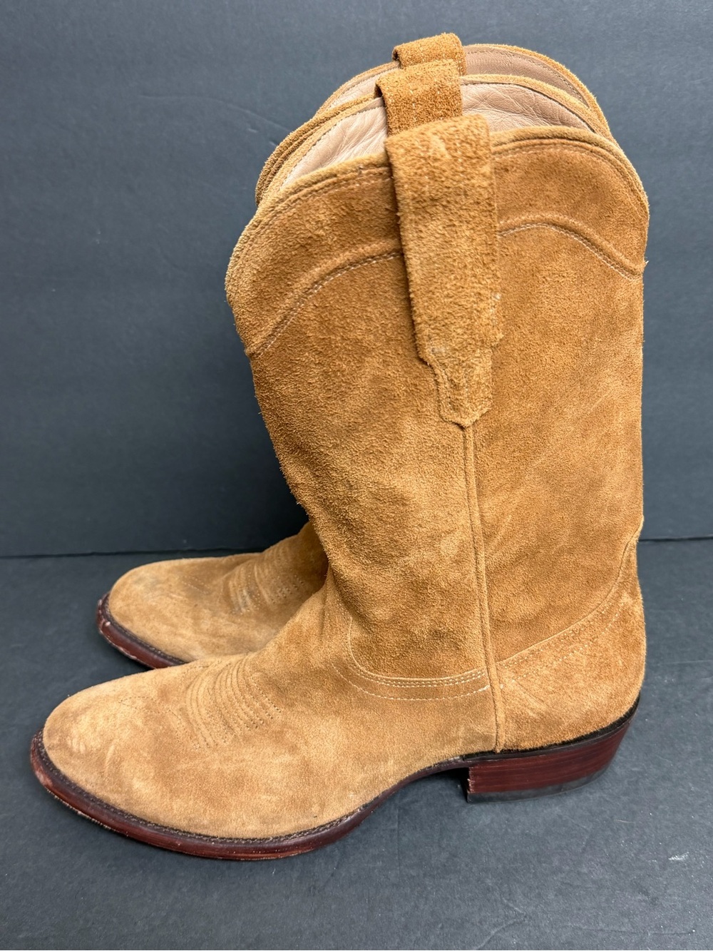 Tecovas The Johnny Men's US Size 10.5 D Honeycomb Suede Pull on Cowboy Boots